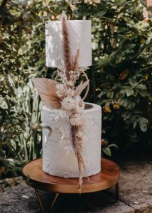 pampas wedding cake textured dried flower modern rustic boho
