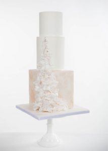 wedding cake textured ruffles wafer paper modern rustic